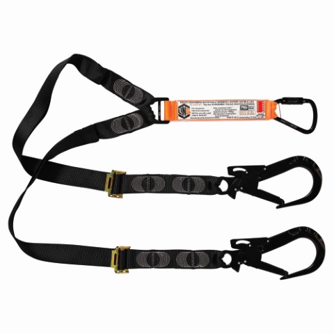 LINQ WEBBING LANYARD ADJUST DBL LEG 1X T.A KARABINER 2X T.A SCAFF HOOK